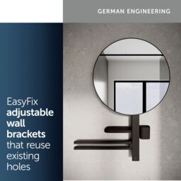 Ideal Standard Alu+ Matt Silk Black Round Wall-Mounted Bathroom Mirror (H)81.7Cm (W)64Cm - thumbnail 5
