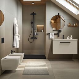 Ideal Standard Alu+ Matt Silk Black Round Wall-Mounted Bathroom Mirror (H)81.7Cm (W)64Cm - thumbnail 8