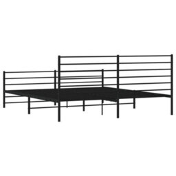 Berkfield Metal Bed Frame With Headboard And Footboard Black 193X203 Cm - thumbnail 8
