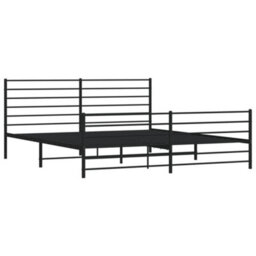 Berkfield Metal Bed Frame With Headboard And Footboard Black 193X203 Cm - thumbnail 5