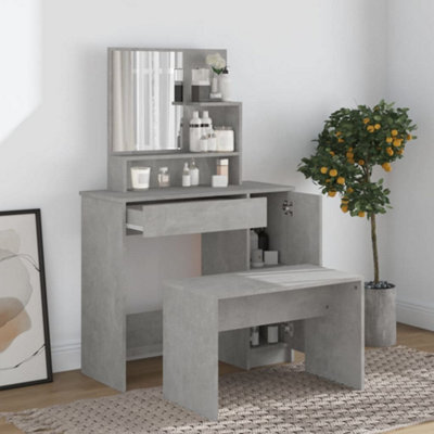 Walplus Dressing Table Set Concrete Grey 86.5X35X136 Cm - image 1