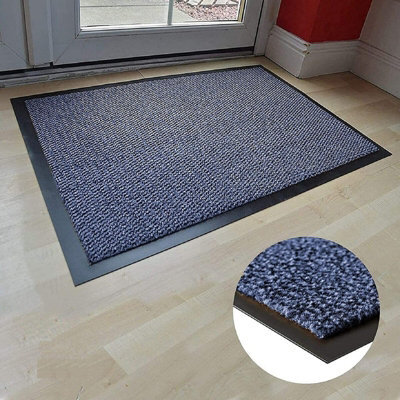 Wadan Blue 60X160 Cm Door Mat - Heavy Duty Washable Non-Slip Rubber Back Entrance Rug - Shoes Scraper Barrier Mat Indoor & Outdoor - image 1
