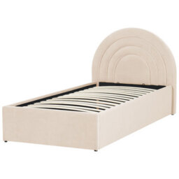 Beliani Kids Ottoman Bed Velvet Anet 90 X 200 Cm (Eu Single) Beige - thumbnail 6