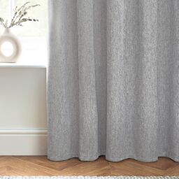 furn. Grey Woven Lined Eyelet Curtains (W)167Cm (L)183Cm, Pair - thumbnail 3