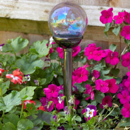 Set Of 4 Solar Powered Firefly Opal Stake Lights - Weatherproof Outdoor Garden Glass Orb Led Lighting - H47 X 10Cm Diameter - thumbnail 2