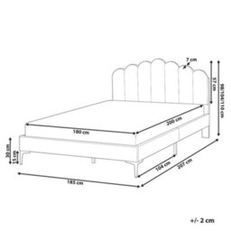 Beliani Bed Velvet Sauvian 180 X 200 Cm (Eu Super King) Beige - thumbnail 3