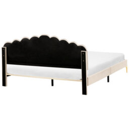 Beliani Bed Velvet Sauvian 180 X 200 Cm (Eu Super King) Beige - thumbnail 6