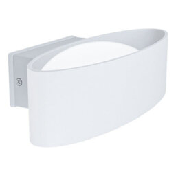 Ip44 Rated White Aluminium & Steel Outdoor Wall Light With 10W Built-In Led