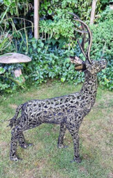Inspirational Gifting Beautiful 1.2M (4Ft) Standing Filigree Stag Deer Ornament - thumbnail 2