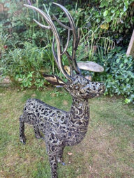 Inspirational Gifting Beautiful 1.2M (4Ft) Standing Filigree Stag Deer Ornament - thumbnail 3