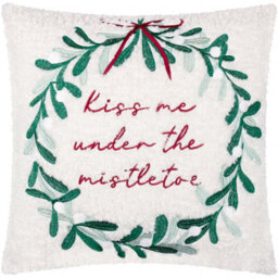 Furn. Mistletoe Wreath Embroidered Feather Filled Cushion , 45Cm X 45Cm, Multicolour - thumbnail 2