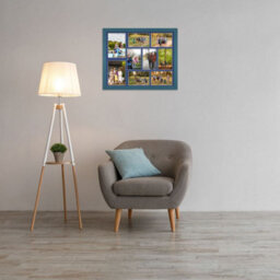 AK Frames 20X16 Navy Blue Modern Multi Photo Frame With Blue Mount - Holds 9 Apertures (2X) 7X5, (7X) 6X4 Photos - thumbnail 3