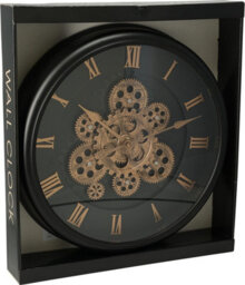 Jack Stonehouse Black And Gold Gears Wall Clock 40.5Cm Modern Silent Ticking Decorative Steampunk Living Room Bedroom Office Kitchen Home Décor - thumbnail 2
