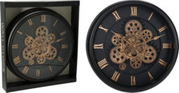 Jack Stonehouse Black And Gold Gears Wall Clock 40.5Cm Modern Silent Ticking Decorative Steampunk Living Room Bedroom Office Kitchen Home Décor - thumbnail 3