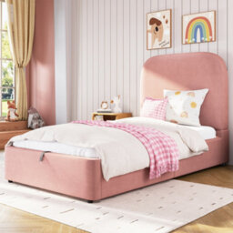 Single Upholstered Hydraulic Storage Bed With Headboard And Large Storage Space - thumbnail 6