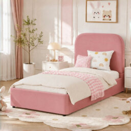 Single Upholstered Hydraulic Storage Bed With Headboard And Large Storage Space - thumbnail 4