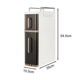 Brown Narrow Kitchen Storage Rack With Hooks Space Saving - thumbnail 2