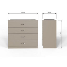 Fwstyle Promo Putty 4 Drawer Chest (H) 72Cm (W) 75Cm (D) 36Cm - thumbnail 7