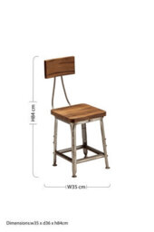 Orsina Industrial Chair, Blend Industrial Chic And Comfort With This Wood And Metal Chair, Mid Century Chair - thumbnail 2