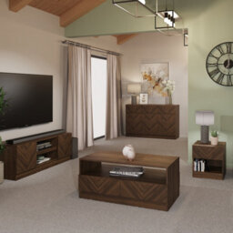 Gfw Catania 2 Door Tv Unit Royal Walnut - thumbnail 2