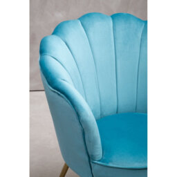 Orsina Aqua Velvet Scalloped Armchair, Supportive Armrest Lounge Chair, Easy To Clean Velvet Accent Chair - thumbnail 9