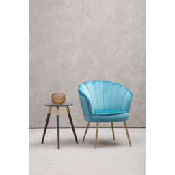 Orsina Aqua Velvet Scalloped Armchair, Supportive Armrest Lounge Chair, Easy To Clean Velvet Accent Chair - thumbnail 8