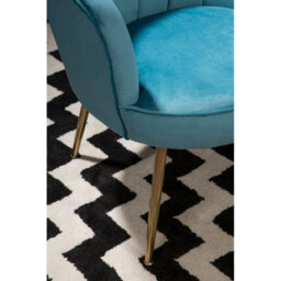 Orsina Aqua Velvet Scalloped Armchair, Supportive Armrest Lounge Chair, Easy To Clean Velvet Accent Chair - thumbnail 7