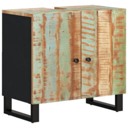 Berkfield 5 Piece Bathroom Furniture Set Solid Wood Reclaimed - thumbnail 5
