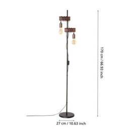 Eglo Townshend 4 Antique Brown Floor Light - thumbnail 6