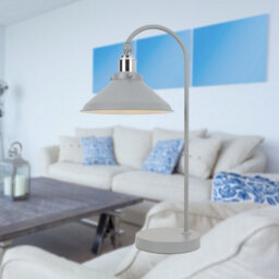 First Choice Lighting Set Of 2 Maxwell - Flint Grey Chrome Task Table Lamps - thumbnail 7