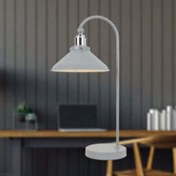 First Choice Lighting Set Of 2 Maxwell - Flint Grey Chrome Task Table Lamps - thumbnail 6