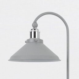 First Choice Lighting Set Of 2 Maxwell - Flint Grey Chrome Task Table Lamps - thumbnail 4