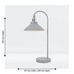 First Choice Lighting Set Of 2 Maxwell - Flint Grey Chrome Task Table Lamps - thumbnail 8