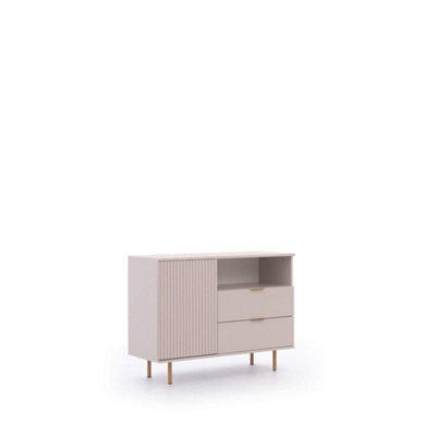 Arte Nubia Sideboard Cabinet In Cashmere - Modern Elegance With Gold Accents - W1070mm X H800mm X D410mm - image 1