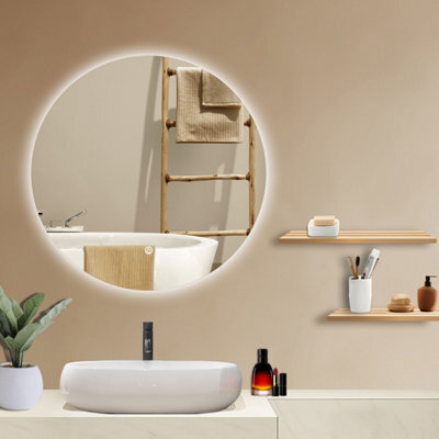 Probaty Bathrooms Led Mirror Round 600mm With Backlit Illuminated,anti-Fog Ip44,wall Mounted,touch Sensor Smart Vanity Mirror - image 1