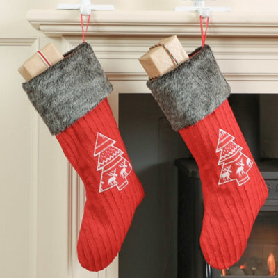 Dibor Set Of 2 Nordic Tree Xmas Christmas Gift Bag Christmas Stocking For Kids - image 1
