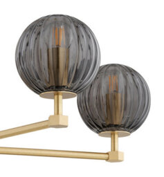 Luminosa Lighting Luminosa Paloma Multi Arm Pendant Ceiling 5 Light Smoky (Fluted), Brushed Brass - thumbnail 5