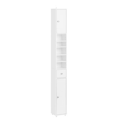 Sobuy Bzr167-Gw, Slim Bathroom Storage Cabinet Tall Freestanding Bathroom Furniture Bathroom Cupboard Column Unit, White - image 1