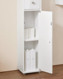 Sobuy Bzr167-Gw, Slim Bathroom Storage Cabinet Tall Freestanding Bathroom Furniture Bathroom Cupboard Column Unit, White - thumbnail 8