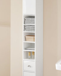 Sobuy Bzr167-Gw, Slim Bathroom Storage Cabinet Tall Freestanding Bathroom Furniture Bathroom Cupboard Column Unit, White - thumbnail 5