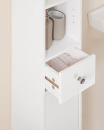 Sobuy Bzr167-Gw, Slim Bathroom Storage Cabinet Tall Freestanding Bathroom Furniture Bathroom Cupboard Column Unit, White - thumbnail 6