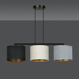 Emibig Lighting Emibig Hilde Pendant Lamp 3 X E27 Black With Black, Grey And White Shade - thumbnail 3