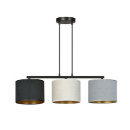 Emibig Lighting Emibig Hilde Pendant Lamp 3 X E27 Black With Black, Grey And White Shade - thumbnail 1