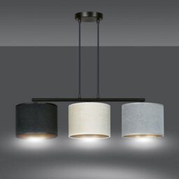 Emibig Lighting Emibig Hilde Pendant Lamp 3 X E27 Black With Black, Grey And White Shade - thumbnail 4