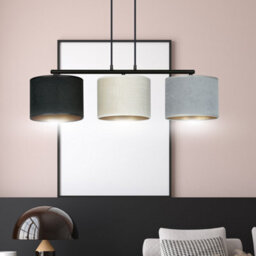 Emibig Lighting Emibig Hilde Pendant Lamp 3 X E27 Black With Black, Grey And White Shade - thumbnail 8