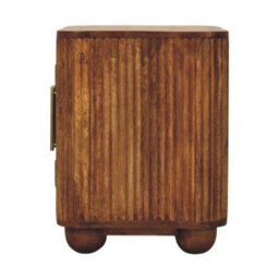 Artisan Furniture Solid Wood Solis Fluted Mini Sideboard, 2 Shelves, Ball Feet, Brown - thumbnail 9