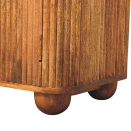 Artisan Furniture Solid Wood Solis Fluted Mini Sideboard, 2 Shelves, Ball Feet, Brown - thumbnail 8