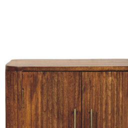 Artisan Furniture Solid Wood Solis Fluted Mini Sideboard, 2 Shelves, Ball Feet, Brown - thumbnail 5
