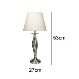 Britalia Brbyb4046 Satin Chrome Open Metalwork Table Lamp With Cream Faux Silk Shade 53Cm - thumbnail 5