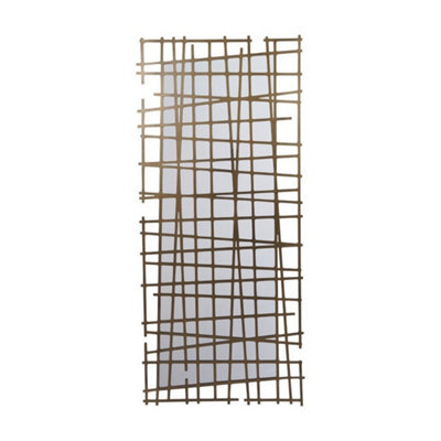 Buttercup Farm Lattice Wall Decor Mirror Brass Finish - Glass/iron - L3 X W62 X H140 Cm - Dark Gold Iron Coated Clear Mirror - image 1